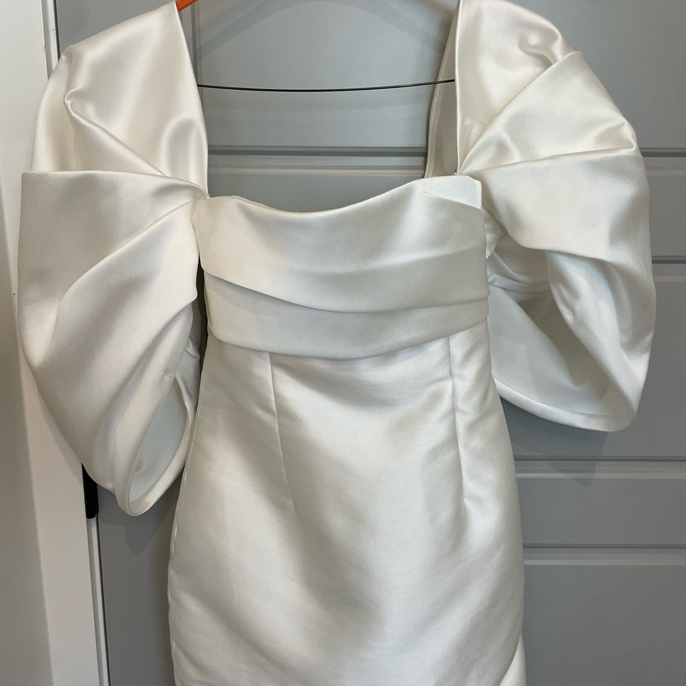 Solace London White Satin Dress
